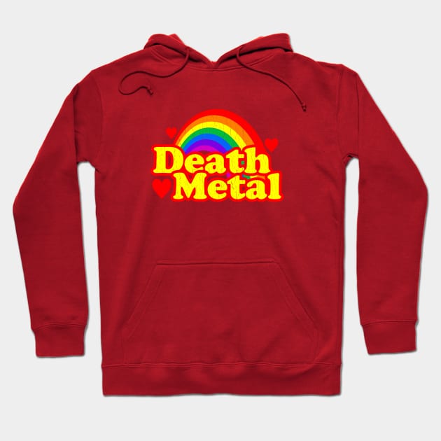 Funny Death Metal Rainbow (vintage distressed look) Hoodie by robotface